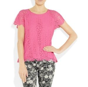 J.Crew Raindrop Lace Pink Top, EUC